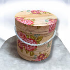 Round decorative box - floral pattern