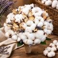 Rustic bouquet - cotton flowers and scented lavender