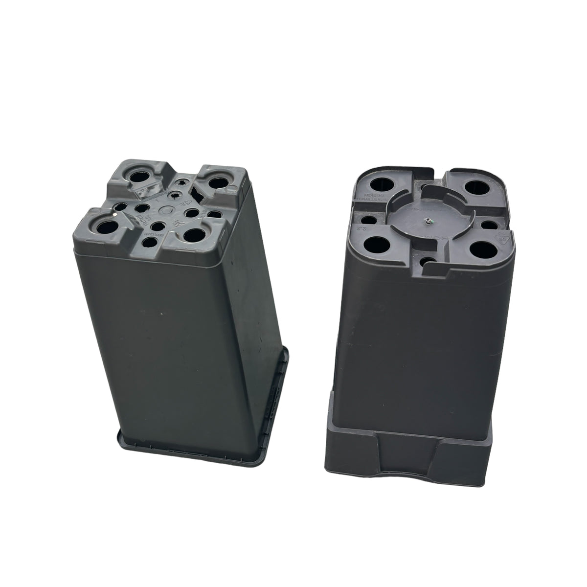 Gray/white square plastic pot D11 cm H19