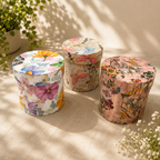 Round decorative box - floral pattern