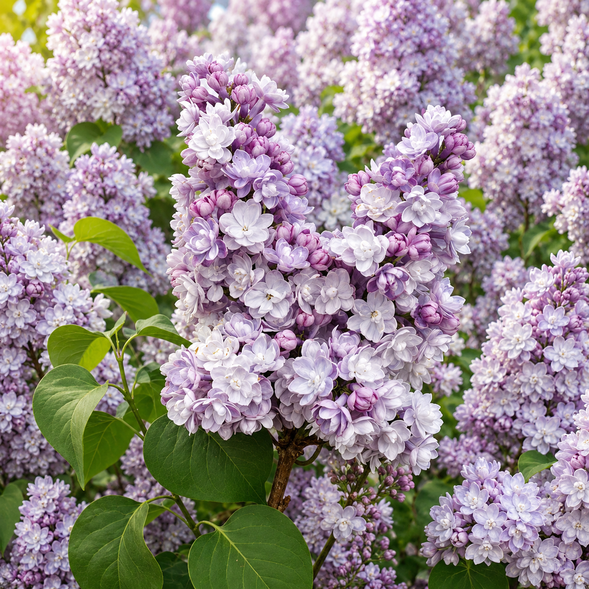 Syringa vulgaris ‘Katherine Havemeyer’ – lillà profumato con fiori doppi, rosa-lilla