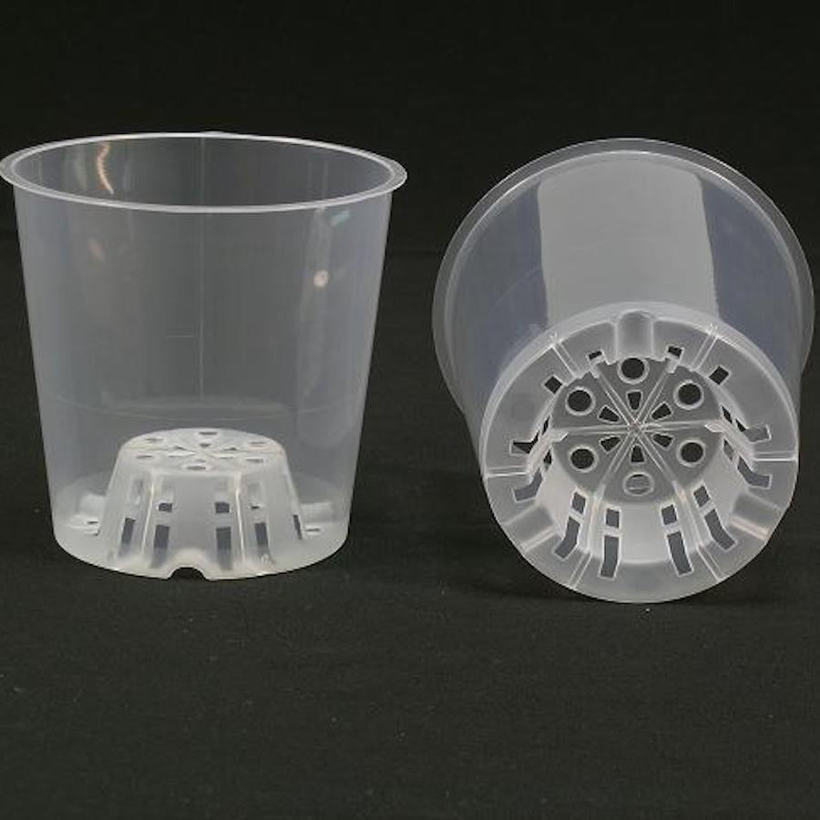 Ghiveci transparent 19 cm - ideal pentru orhidee, suculente si plante sensibile la udare