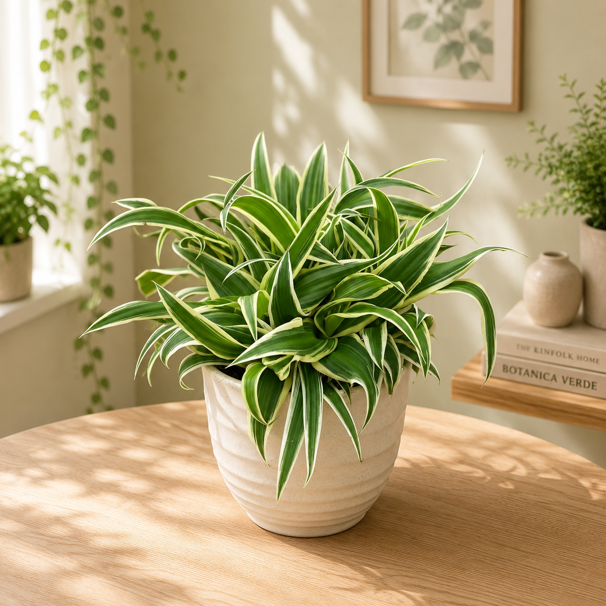 Chlorophytum comosum ‘Vittatum’ - planta paianjen cu frunze variegate
