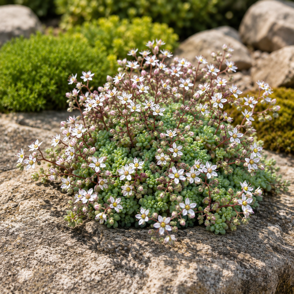 Sedum dasyphyllum (erba grassa) - succulenta perenne con foglie blu-argento