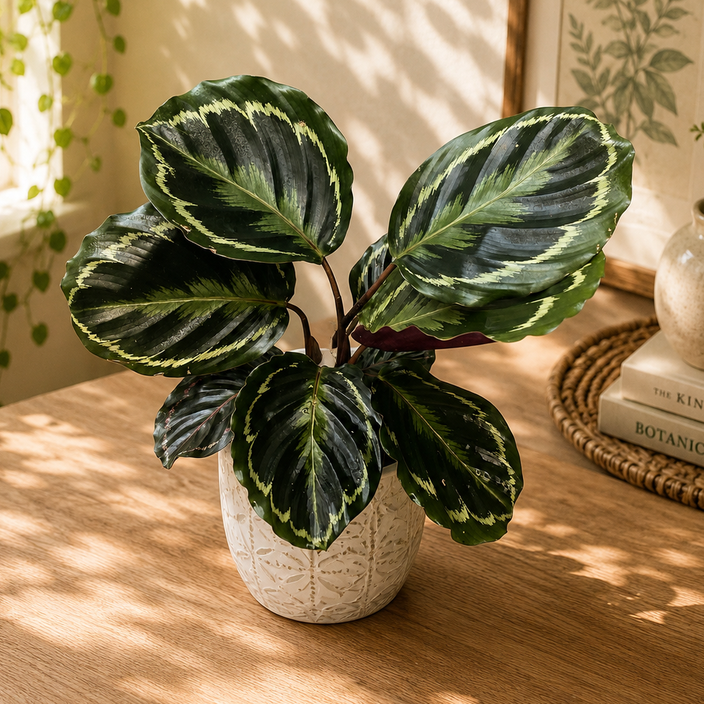 Calathea roseopicta ‘Medallion’ - planta paun cu frunze spectaculoase