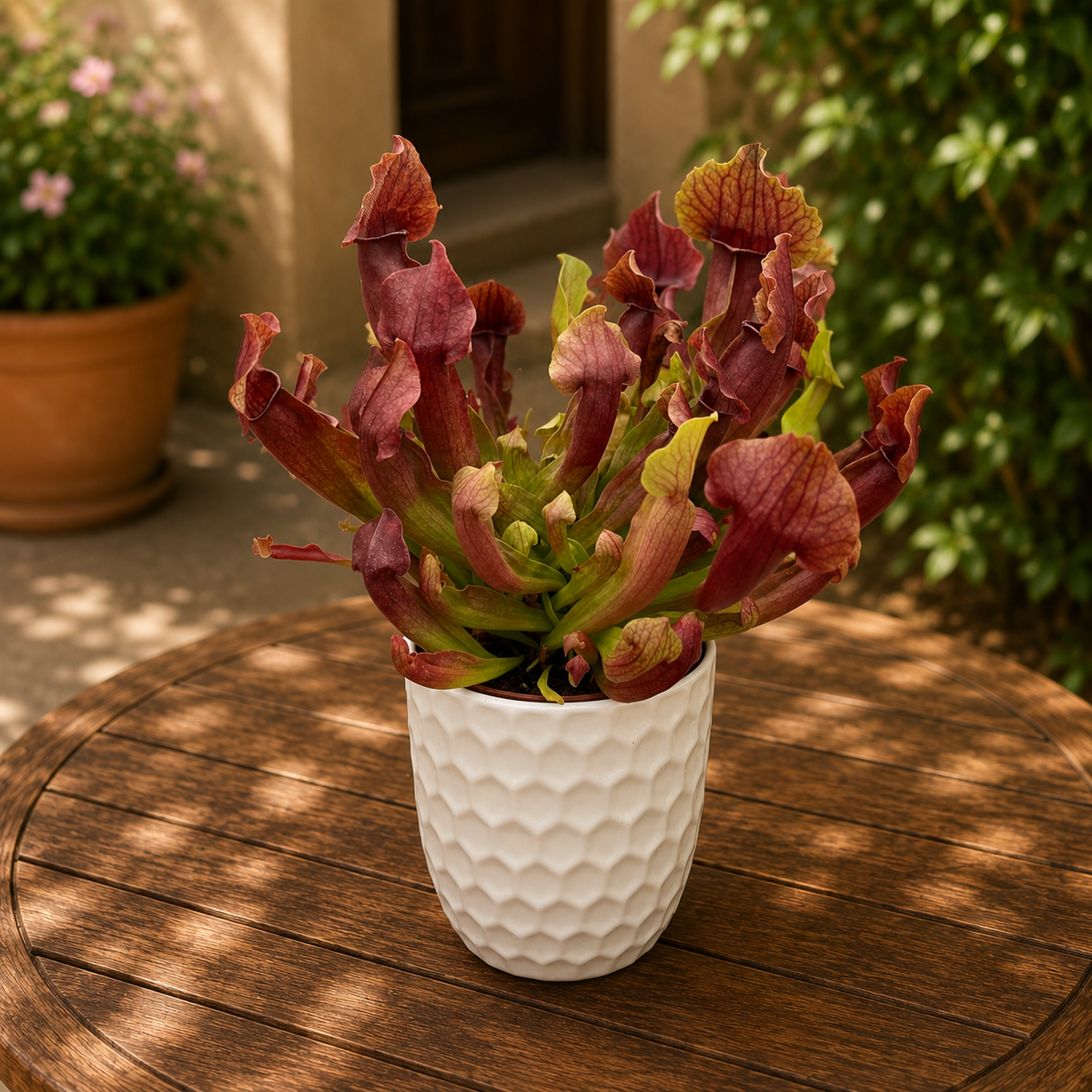 Sarracenia ‘Maroon’ - planta carnivora cu ulcioare bordo intens