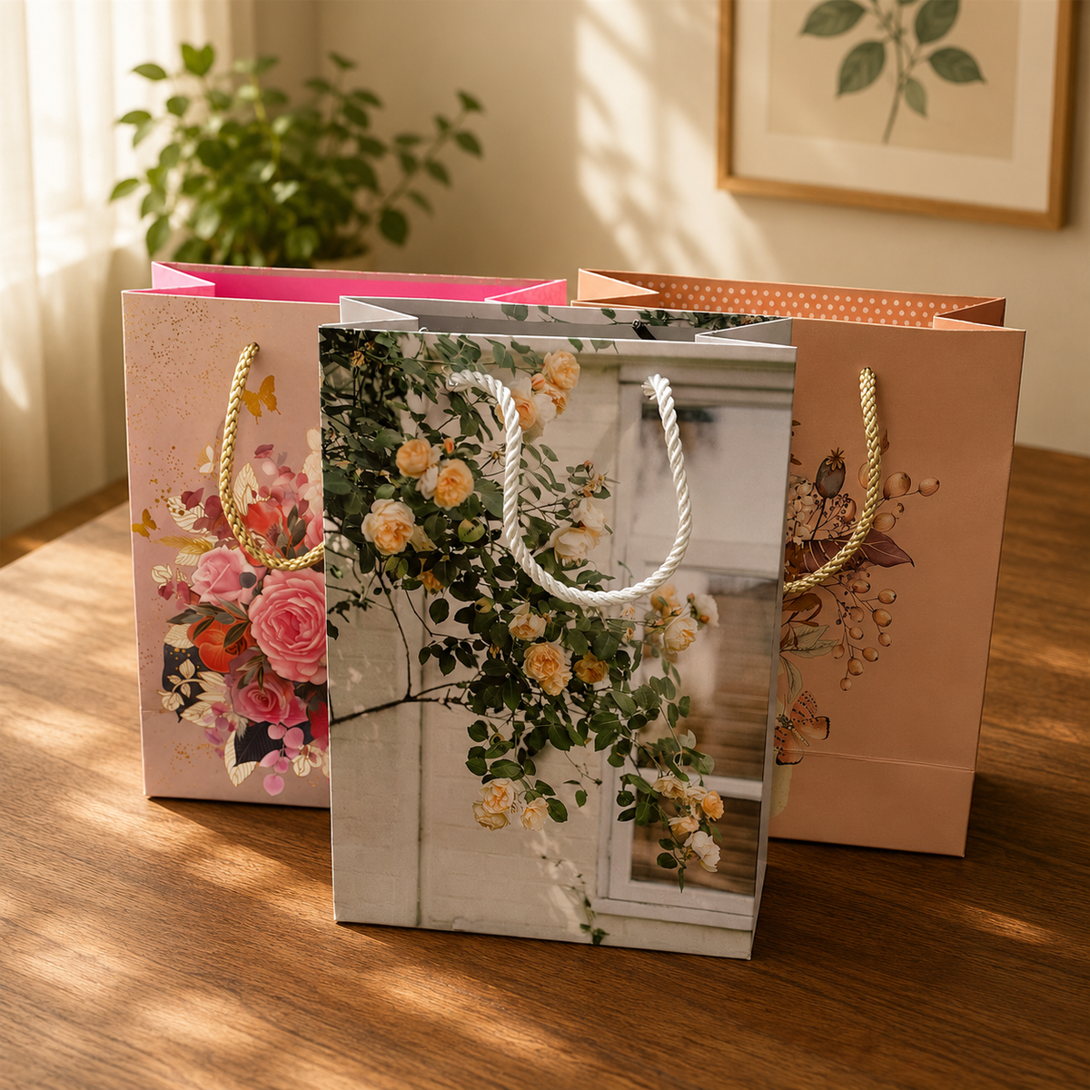 Pungi de cadou cu motiv floral
