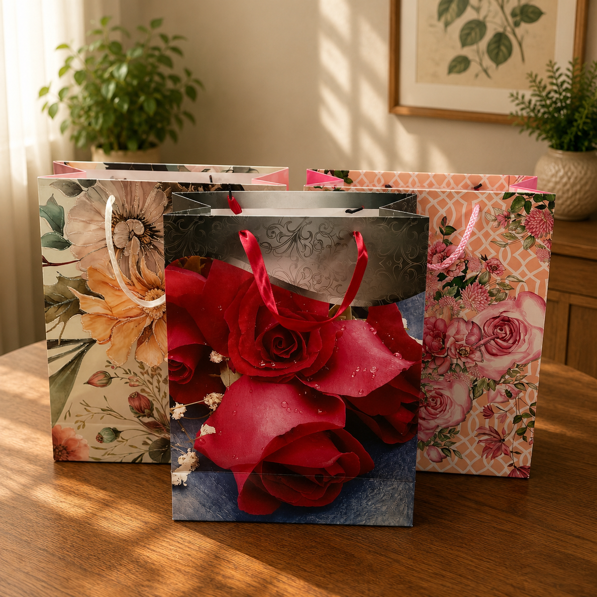 Pungi de cadou cu motiv floral