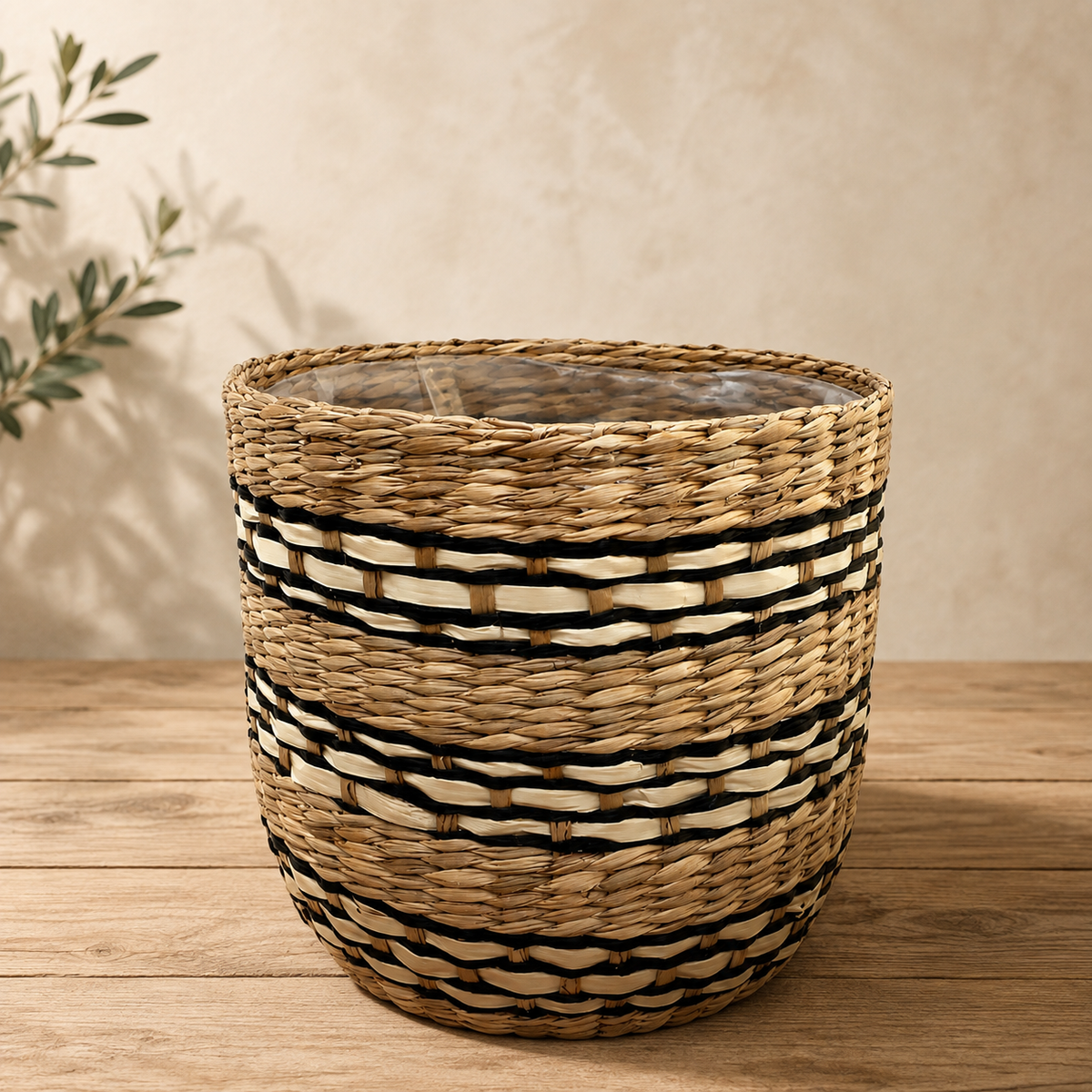 Cos decorativ Nairobi - impletit manual din fibre naturale