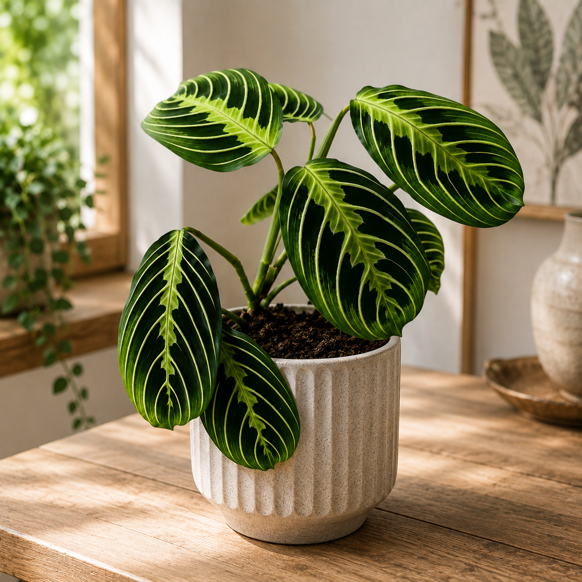 Maranta leuconeura ‘Lemon Lime’ - Prayer plant with neon green foliage
