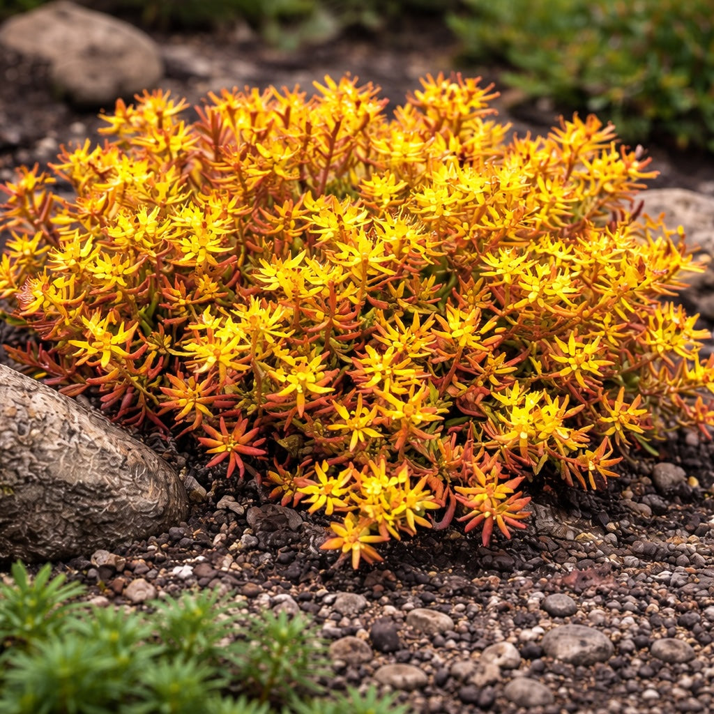 Sedum reflexum ‘Angelina’ – tappeto dorato spettacolare