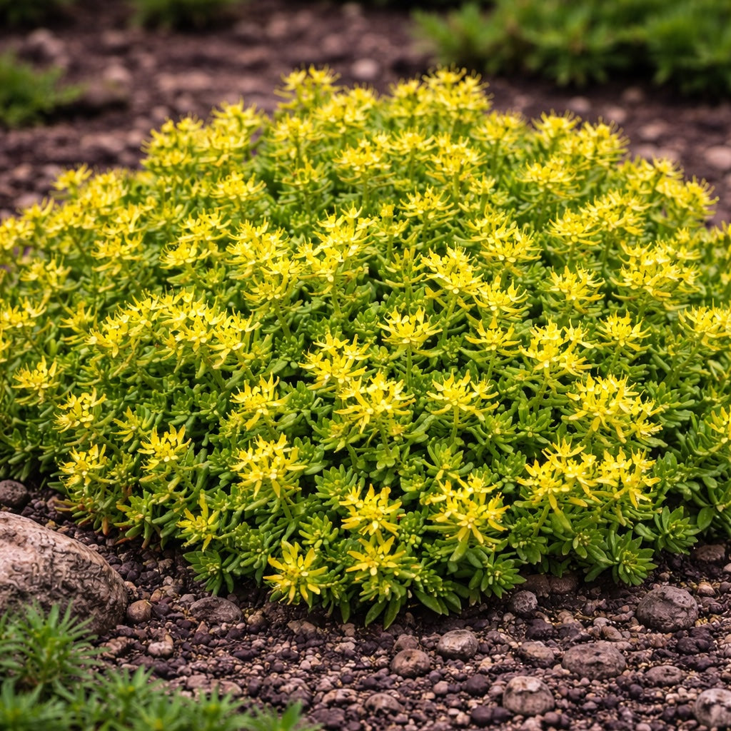 Sedum sexangulare (sedum strisciante) – tappeto verde denso, facile da mantenere